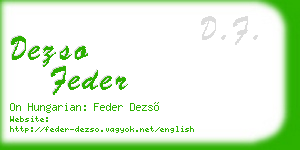 dezso feder business card